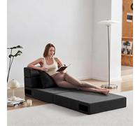 Canapé Convertible 4-en-1,Petit canapé lit d’appoint Matelas Pliant Velours | Côtelé,mode allonger /assis couchage quotidien Compact et confortable Idéal Petit Espace, Salon ou Chambre Fauteuil de Sol