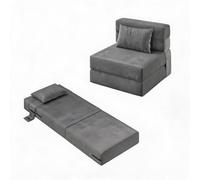 Canapé Convertible 4-en-1,Petit canapé lit d’appoint Matelas Pliant Velours | Côtelé,mode allonger /assis couchage quotidien Compact et confortable Idéal Petit Espace, Salon ou Chambre Fauteuil de Sol
