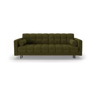 Canapé convertible avec coffre de rangement "Bali" 3 places en bouclé vert olive foncé