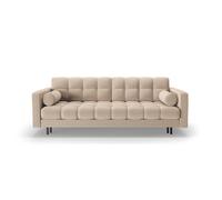 Canapé convertible avec coffre de rangement "Bali" 3 places en tissu structurel beige