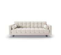 Canapé convertible avec coffre de rangement "Bali" 3 places en tissu structurel beige clair