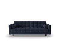 Canapé convertible avec coffre de rangement "Bali" 3 places en tissu structurel bleu