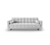 Canapé convertible avec coffre de rangement "Bali" 3 places en tissu structurel gris clair