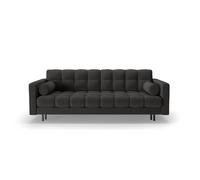 Canapé convertible avec coffre de rangement "Bali" 3 places en tissu structurel gris foncé