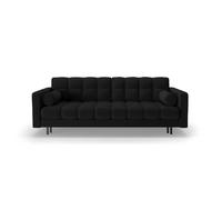 Canapé convertible avec coffre de rangement "Bali" 3 places en tissu structurel noir