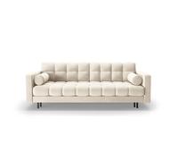 Canapé convertible avec coffre de rangement "Bali" 3 places en velours beige clair