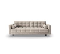 Canapé convertible avec coffre de rangement "Bali" 3 places en velours beige foncé