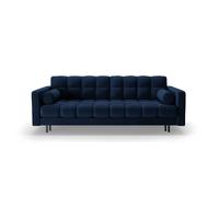 Canapé convertible avec coffre de rangement "Bali" 3 places en velours bleu roi