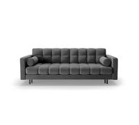 Canapé convertible avec coffre de rangement "Bali" 3 places en velours gris