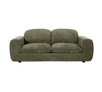 Canapé convertible avec têtières ajustables 3 places en tissu effet velours texturé vert kaki NOAM