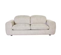 Canapé convertible avec têtières ajustables 3 places en tissu velours chenille beige NOAM