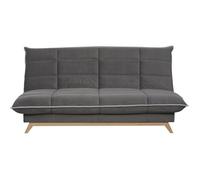 Canapé convertible Clic Clac 3 places - Matelas DUNLOPILLO Ep.13 cm - Mousse HR 35 kg/m3 - Tissu Gris - Fabriqué en France