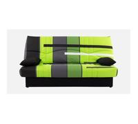 Canapé convertible clic clac 3 places - Tissu motif Piste vert - L 190 x P 92 cm - DREAM - Style Contemporain