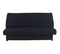 Conforama Canapé convertible PIXIE clic-clac 3 places Tissu noir 190 x 90 x 92 cm