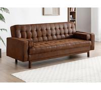 Canapé convertible clic-clac en microfibre marron vintage ELEANOR II