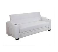 Vente-unique - Canapé Convertible clic clac en Simili Mirella - Blanc - 3 Places