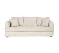 Canapé convertible déhoussable 3-4 places design haricot en tissu effet velours beige clair SACHA