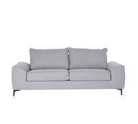 Canapé convertible design 3 places en tissu gris et métal noir GAEL