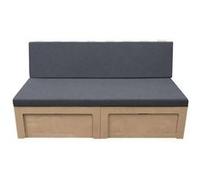 Canape convertible en.casa 2 places en lin bois 180 x 180 x 40 cm bois