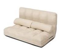 Canape convertible en.casa 2 places en tissu beige 113 x 180 x 60.5 cm Beige G