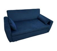 Happy Garden - Canapé convertible Matt 2 places velours bleu dossier inclinable coussins
