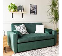 Happy Garden Canapé Convertible Matt en Velours Vert 2 Places. Canapé avec Dossier inclinable et Coussins