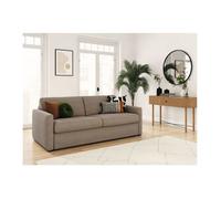 Canapé convertible express 3 places AGATHE 160x190cm en velours côtelé - Taupe - Matelas 13cm - L198 x P96 x H88cm - LOUNGITUDE