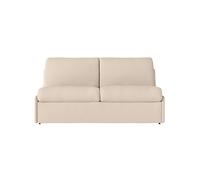 Canapé convertible express 3 places AGATHE couchage quotidien 140x190cm sans accoudoirs en tissu beige - Matelas 13cm