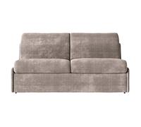 Canapé convertible express 3 places AGATHE couchage quotidien 140x190cm sans accoudoirs en tissu chenille taupe - Matelas 13cm