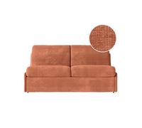 Canapé convertible express 3 places AGATHE couchage quotidien 140x190cm sans accoudoirs en tissu chenille terracotta - Matelas 13cm