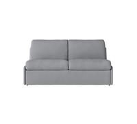 Canapé convertible express 3 places AGATHE couchage quotidien 140x190cm sans accoudoirs en tissu gris clair - Matelas 13cm