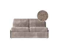 Canapé convertible express 3 places AGATHE couchage quotidien 160x190cm sans accoudoirs en tissu chenille taupe - Matelas 13cm