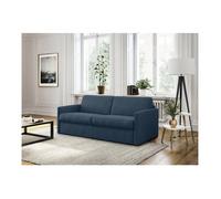 LOUNGITUDE - Agathe - Canapé Convertible - Express - 3 Places - Véritable Matelas - en Tissu - Bleu foncé -L198cm