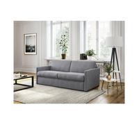 Canapé convertible express 3 places AGATHE Couchage Quotidien'en Tissu - Gris clair - Matelas 13cm - Couchage 140x190cm - LOUNGITUDE