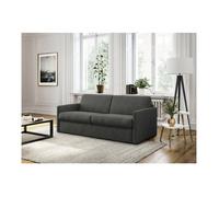 Canapé convertible express 3 places AGATHE Couchage Quotidien'en Tissu - Gris foncé - Matelas 13cm - Couchage 140x190cm - LOUNGITUDE