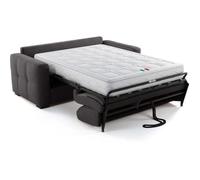 Canapé convertible express - 3 places - EUREKA - Tissu como 22 Graphite - 200 x 102 x 95 cm