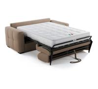Canapé convertible express - 3 places - EUREKA - Tissu como 5 Antelope - 200 x 102 x 95 cm