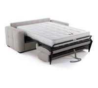 Canapé convertible express - 3 places - EUREKA - Tissu gris - 200 x 102 x 95 cm