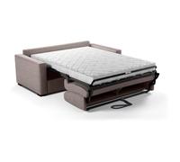 Canapé convertible express - MARIUS - Tissu Beige - matelas 14cm - 190 x 100 x 87 cm