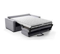 Canapé convertible express - MARIUS - Tissu Gris clair - matelas 14cm - 190 x 100 x 87 cm