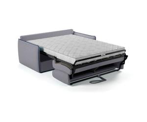 Canapé convertible express - matelas 14cm - AGATHE - Tissu Gris - 175 x 100 x 87 cm