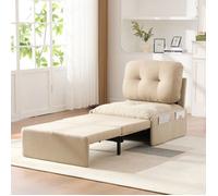 Canapé Convertible - Fauteuil Convertible - Canapé Lit 1 place - Convertible en Lit 165x80cm - Petit Espace - Tissu Lin - Beige