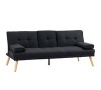 Homcom Canapé Lit 3 Places Gris Dossier Inclinable 3 Niveaux avec Porte-Gobelets Design Nordique Aosom France