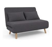 IDMarket - Canapé Convertible Romeo lit d'appoint 2 Places 120 x 190 cm Tissu Gris Anthracite