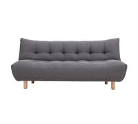 Canapé convertible scandinave 3 places en tissu gris foncé et bois clair YUMI