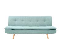 Canapé convertible scandinave 3 places en tissu vert lagon et bois clair SENSO