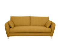 Canapé convertible scandinave 3 places jaune cumin avec matelas 10 cm CREEP