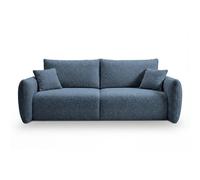 Canapé convertible tissu bouclette 3 places Bleu