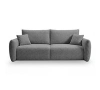 Canapé convertible tissu bouclette 3 places Gris