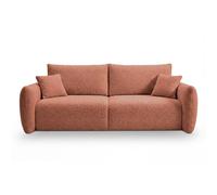 Canapé convertible tissu bouclette 3 places Terracotta